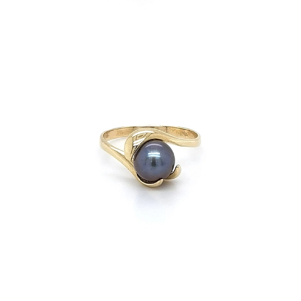 Goldring Schwarze Perle