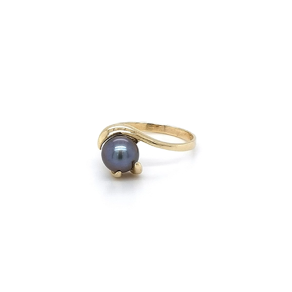 Goldring Schwarze Perle