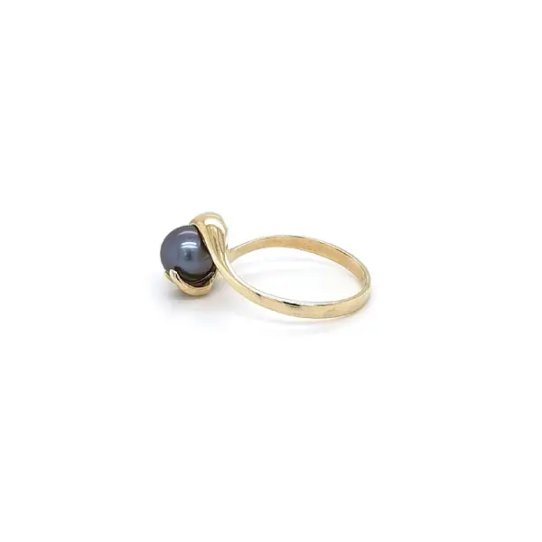 Goldring Schwarze Perle
