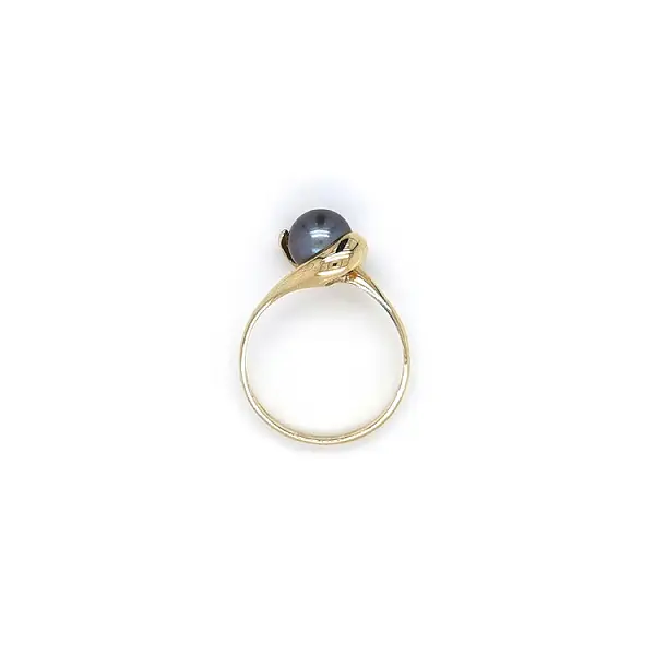 Goldring Schwarze Perle
