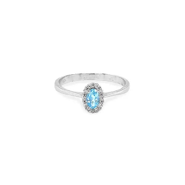 Goldring mit blauem Zirkon