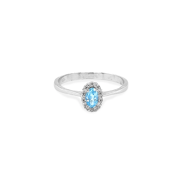 Goldring mit blauem Zirkon