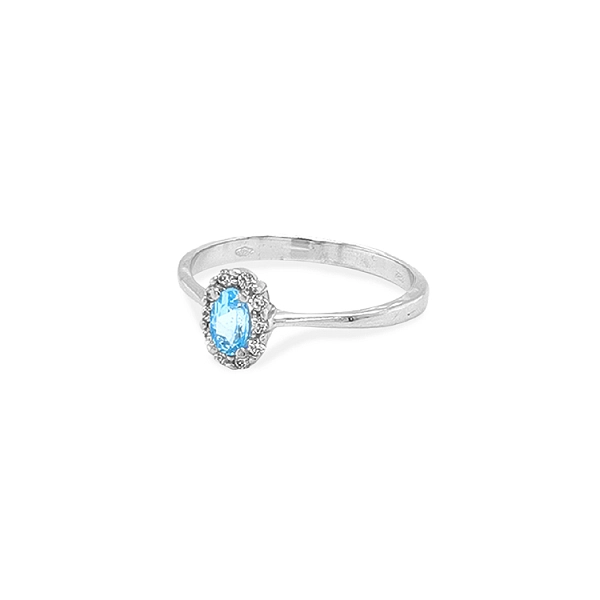 Goldring mit blauem Zirkon