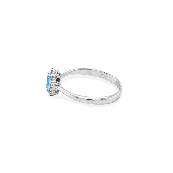 Goldring mit blauem Zirkon