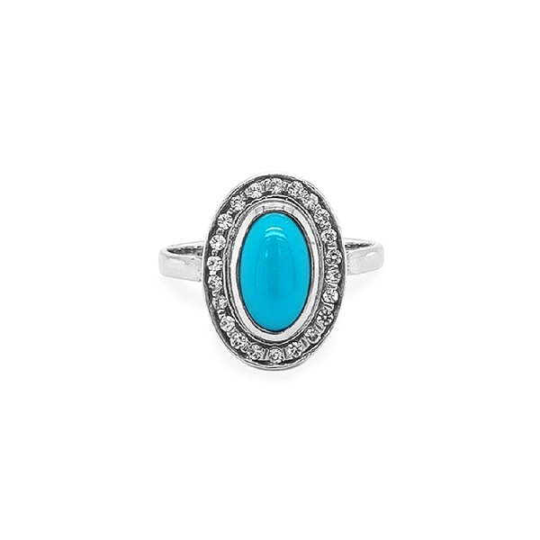 Goldring mit Türkis und Zirkonias