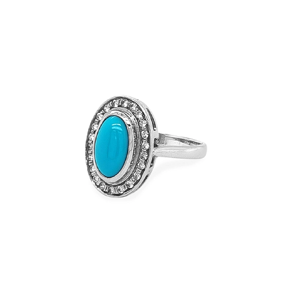Goldring mit Türkis und Zirkonias