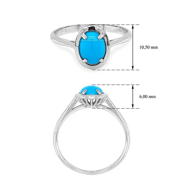 Ring mit Türkis aus Weißgold