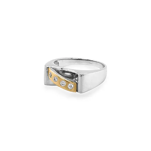 Goldring mit Zirkonen