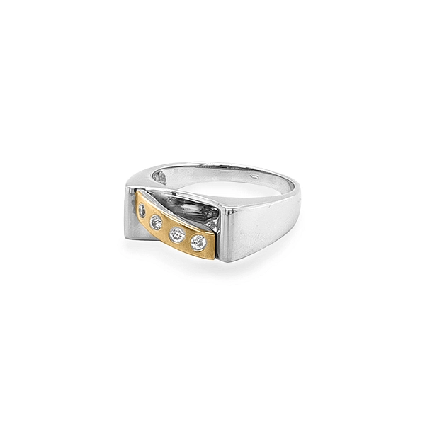 Goldring mit Zirkonen