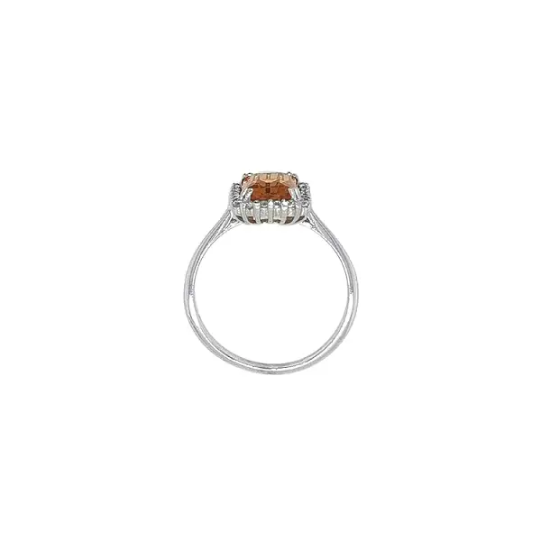Ring mit orangefarbenem Stein in Weißgold