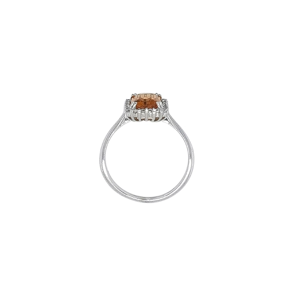 Ring mit orangefarbenem Stein in Weißgold