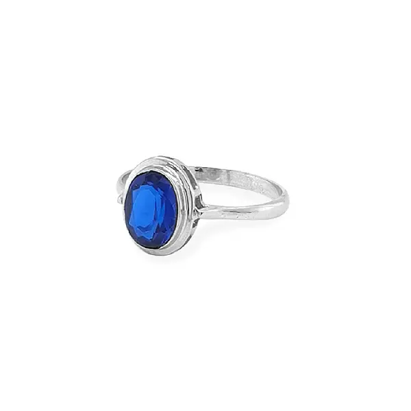 Goldring mit blauem Zirkon