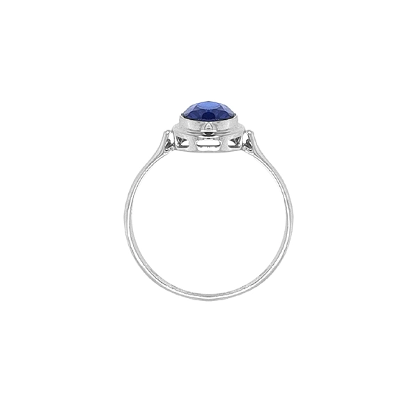 Goldring mit blauem Zirkon