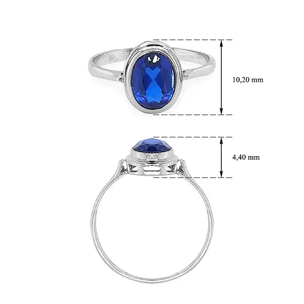 Goldring mit blauem Zirkon