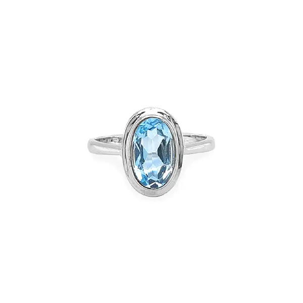 Goldring mit blauem Zirkon