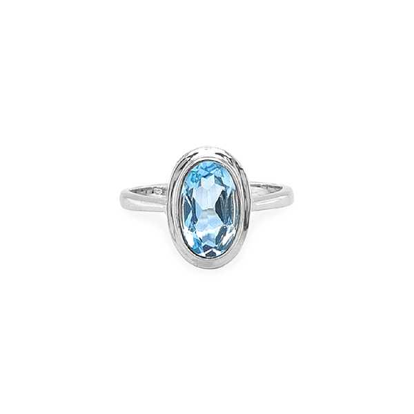 Goldring mit blauem Zirkon
