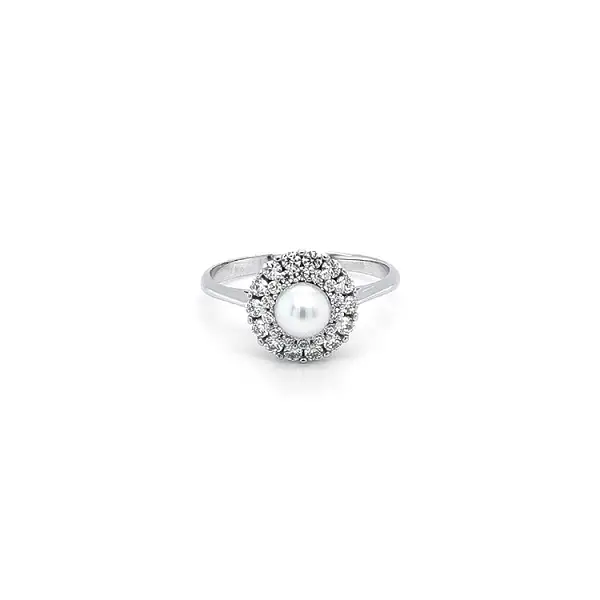 Ring mit Weißgoldperle
