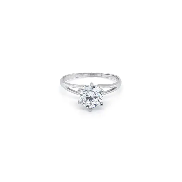 Verlobungsring mit Zirkon aus Weißgold