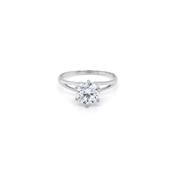 Verlobungsring mit Zirkon aus Weißgold