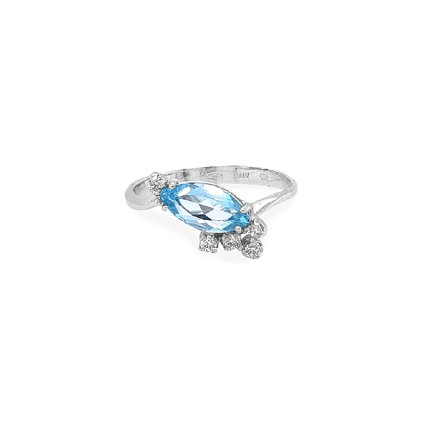 Goldring mit blauem Zirkon