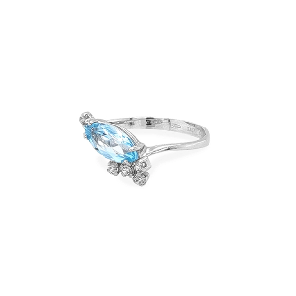 Goldring mit blauem Zirkon