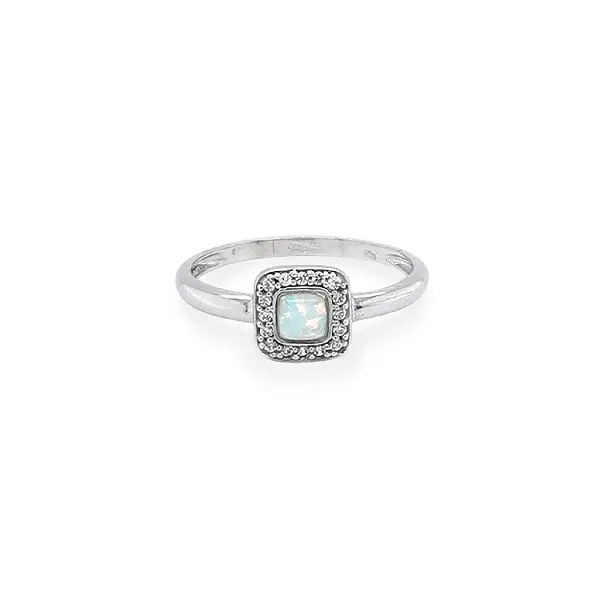 Goldring mit Opal und Zirkonen