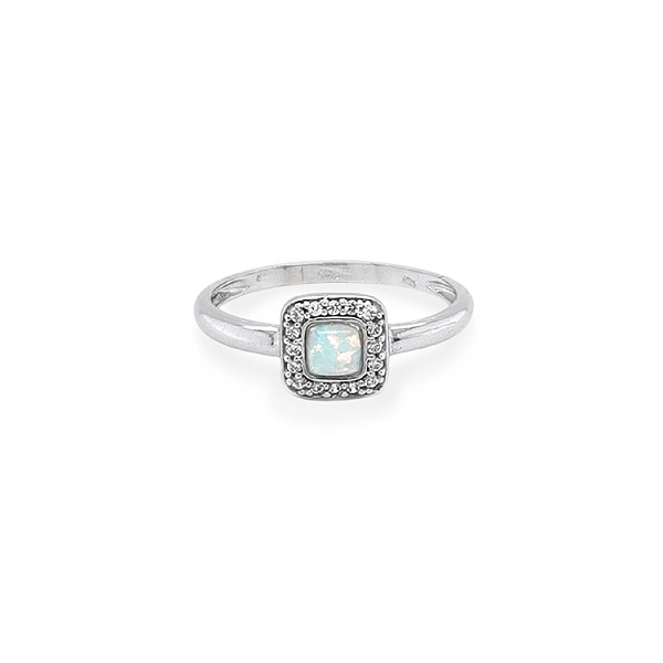 Goldring mit Opal und Zirkonen