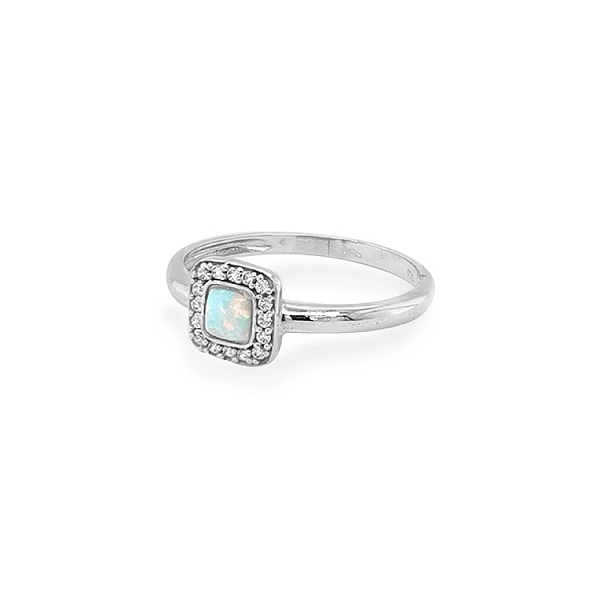 Goldring mit Opal und Zirkonen