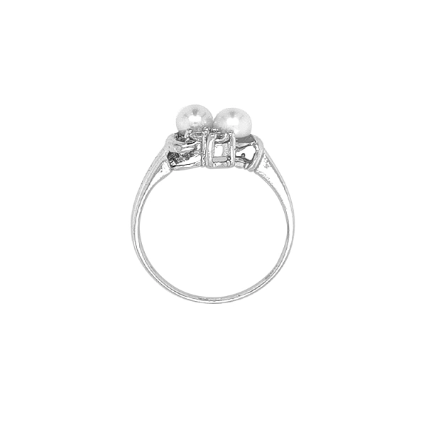 Goldring mit Perle und Zirkonen