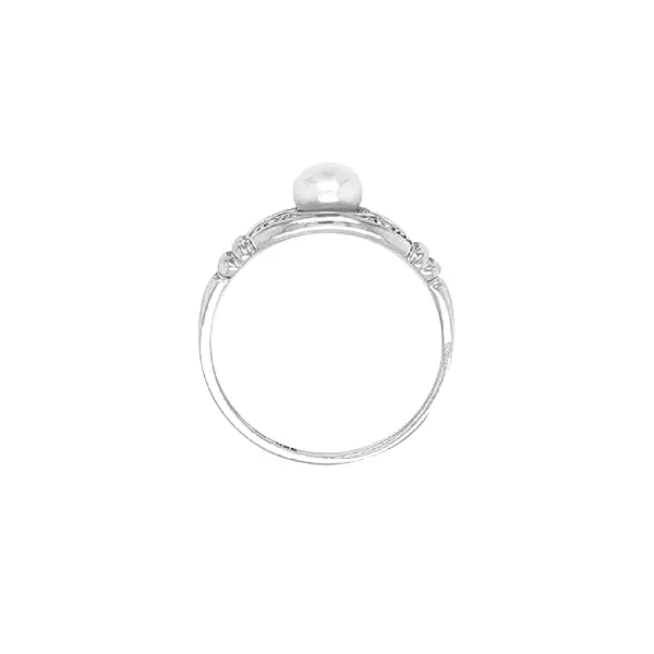 Goldring mit Perle und Zirkonen