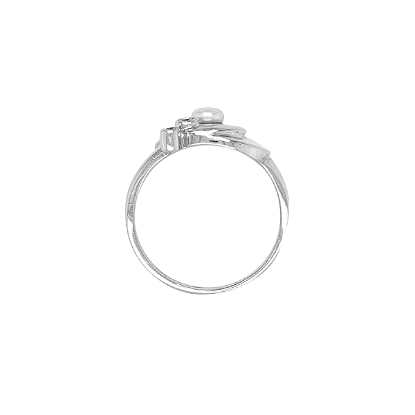 Goldring mit Perle und Zirkonen
