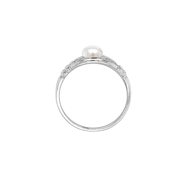 Goldring mit Perle und Zirkonen