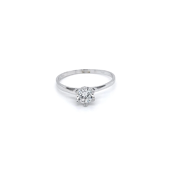 Verlobungsring mit Zirkon aus Weißgold