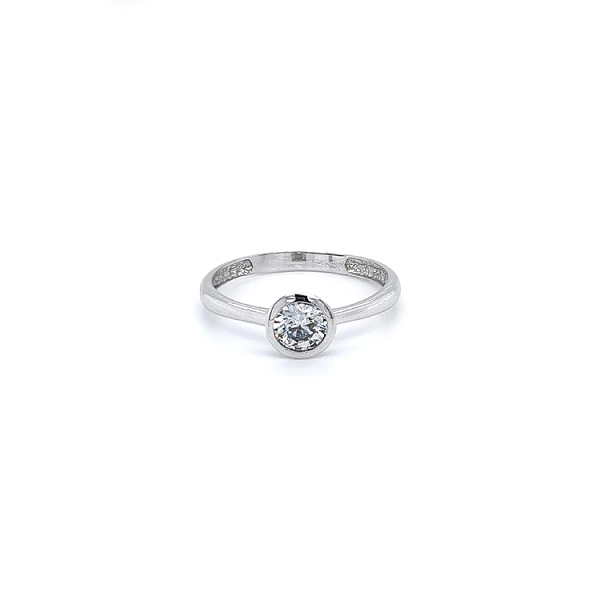 Verlobungsring mit Zirkon aus Weißgold