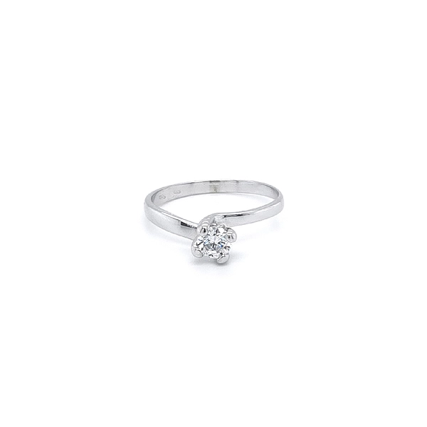 Verlobungsring mit Zirkon aus Weißgold