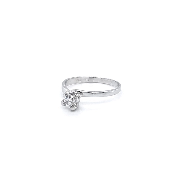 Verlobungsring mit Zirkon aus Weißgold