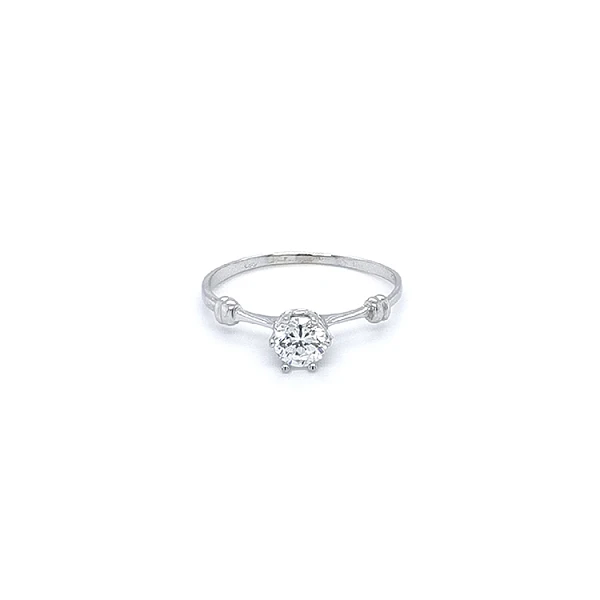 Verlobungsring mit Zirkon aus Weißgold