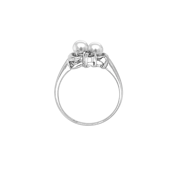 Goldring mit Perle und Zirkonen