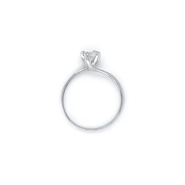 Verlobungsring mit Zirkon aus Weißgold