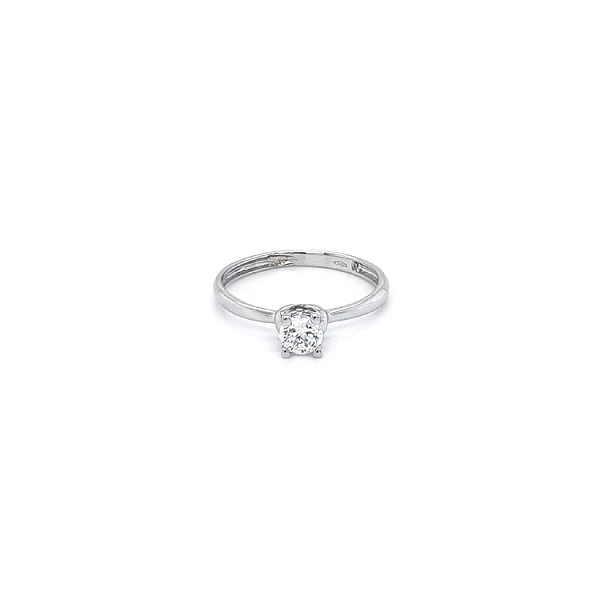 Verlobungsring mit Zirkon aus Weißgold