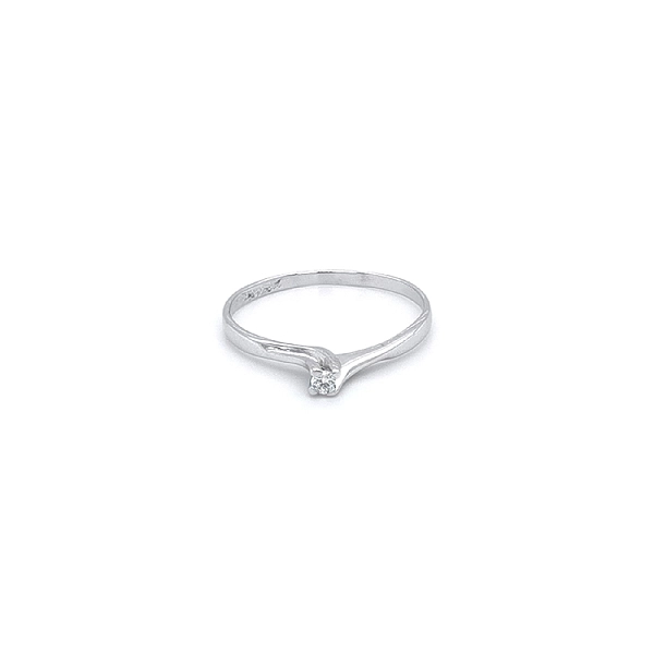 Verlobungsring mit Zirkon aus Weißgold