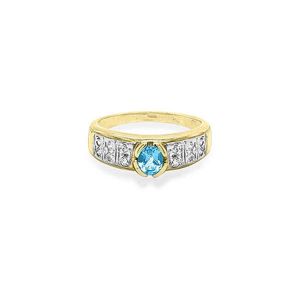 Goldring mit farbigen Zirkonen