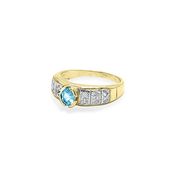Goldring mit farbigen Zirkonen
