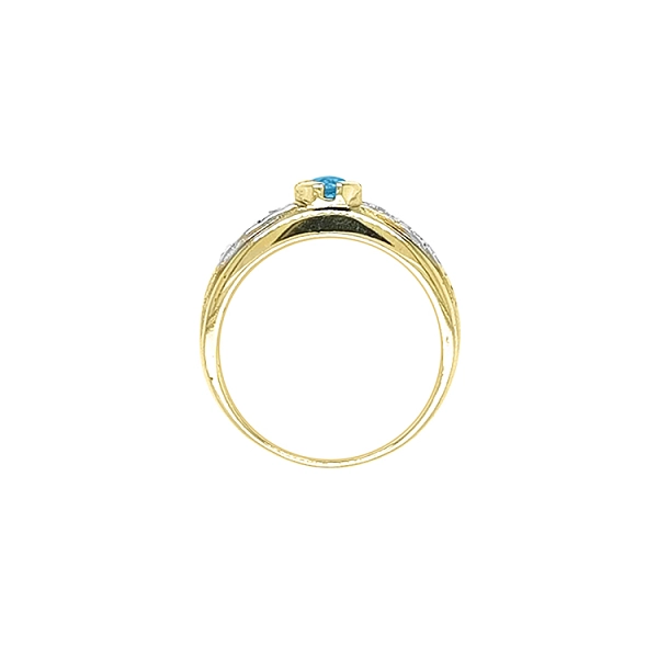 Goldring mit farbigen Zirkonen