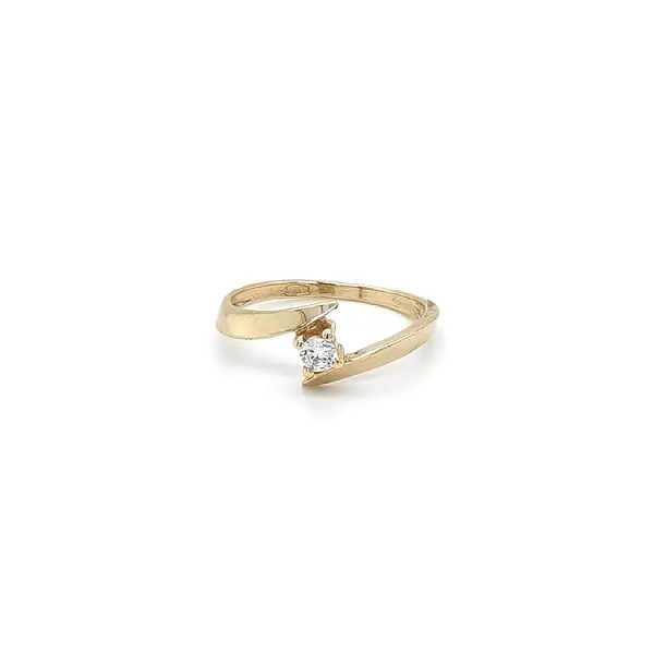 Gold Verlobungsring mit Zirkon