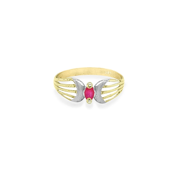 Exklusiver Bicolor-Goldring mit Rubin
