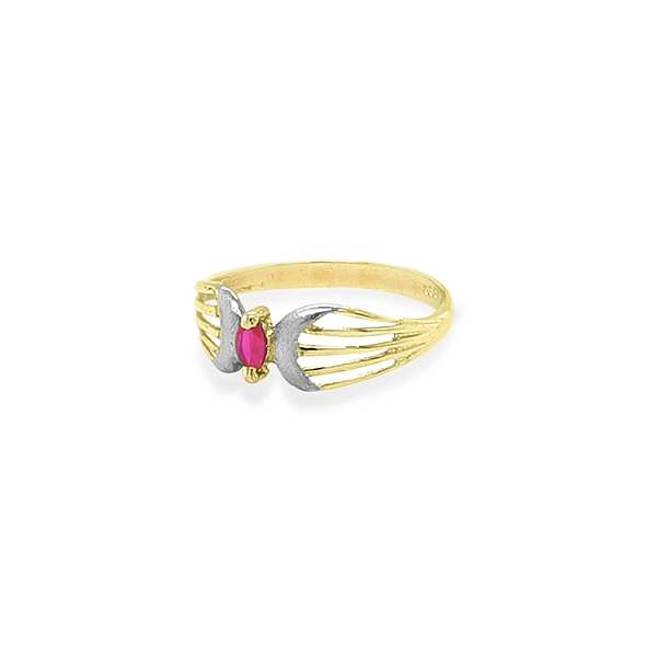 Exklusiver Bicolor-Goldring mit Rubin