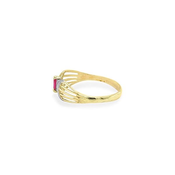 Exklusiver Bicolor-Goldring mit Rubin