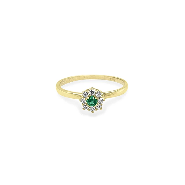 Goldring mit farbigen Zirkonen