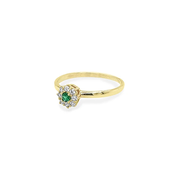 Goldring mit farbigen Zirkonen